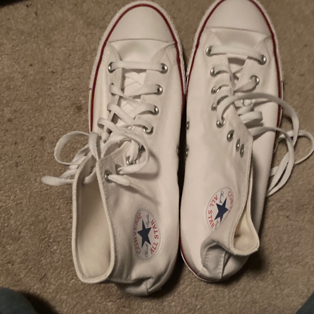 Converse White and Red High-Tops